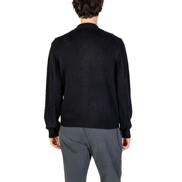 Hamaki-Ho Black Polyester Men's Cardigan - Picture 2 of 5
